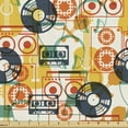 thumbnail image 1 of Ambesonne Music Fabric by the Yard Upholstery, Cassette Radio Vinyl, 2 Yards, Multicolor, 1 of 4