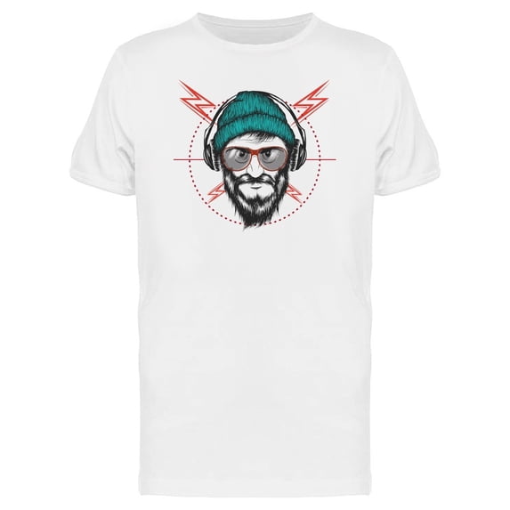 Music Fan With Headphones Tee Men's -Image by Shutterstock