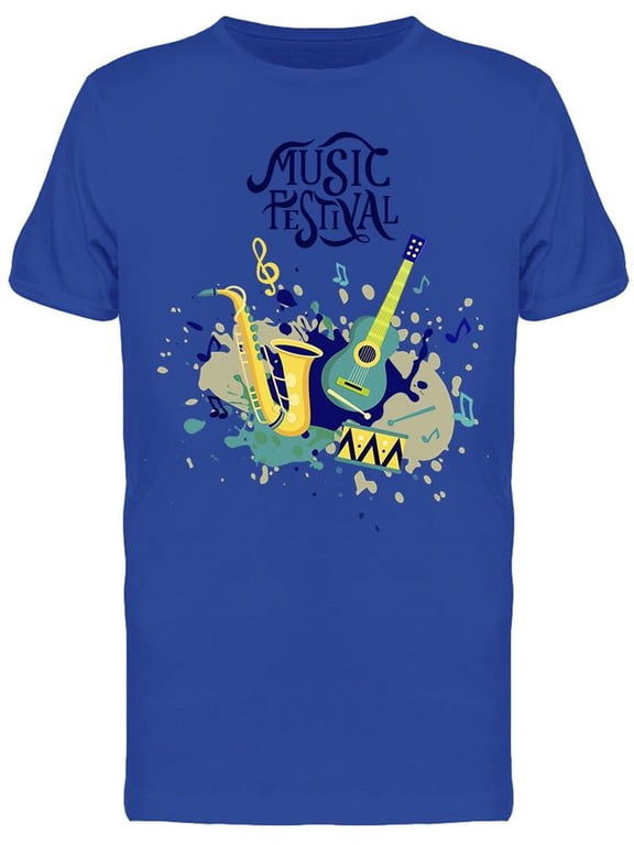 Music Festival Doodles Font T-Shirt Men -Image by Shutterstock, Male 3X-Large