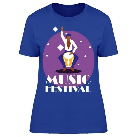 Music Festival. Man With Drum Tee Women's -Image by Shutterstock