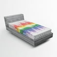 thumbnail image 1 of Ambesonne Music Fitted Sheet, Vibrant Colors Club Disco, Twin Size, Multicolor, 1 of 2