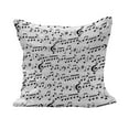 thumbnail image 1 of Music Fluffy Throw Pillow Cushion Cover, Abstract Style Professional Pattern Notes and Clef Sheet Play Writing Print, Decorative Square Accent Pillow Case, 28" x 28", Black White, by Ambesonne, 1 of 5
