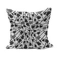 thumbnail image 1 of Music Fluffy Throw Pillow Cushion Cover, Grunge Style Hand Drawn Style Electric Guitars Sketch Rock Pop Vibes Print, Rectangle Accent Pillow Case, 36" x 16", Black Grey White, by Ambesonne, 1 of 5