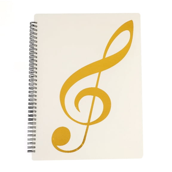 Music Folder , 30-Sheet Capacity A4-Size Sheet Music Organizer With Note Pattern Design White Durable File Folder For Musicians Students Teachers For Storing Sheet Music Lyrics