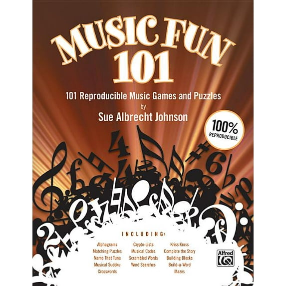 Music Fun 101: 101 Reproducible Music Games and Puzzles (Teacher's Handbook), Comb Bound Book (Other)