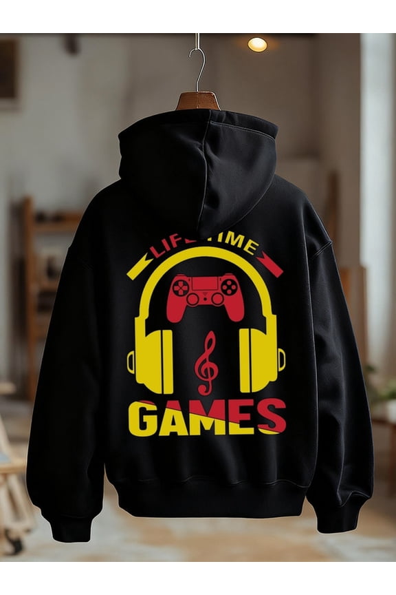 Music Games Hoodie funny hoodies games for men machine washable black Regular Fit, All-Season Casual Wear, Ideal Gift graphic comfortable merch joy Unique Design Unisex hoodie
