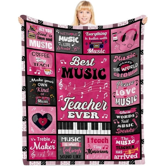 Music Gifts, Gifts for Music Lovers, Music Themed Gifts, Music Lover Gifts, Music Teacher Gifts, Music Decor, Music Blanket for Music Lovers on Christmas Birthday 40x50 in