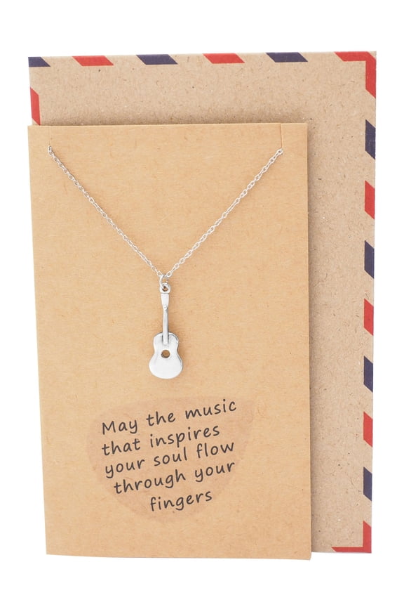 Music Gifts for Women Treble Clef Heart Necklace, Adjustable Music Necklace from 16-in to 18-in