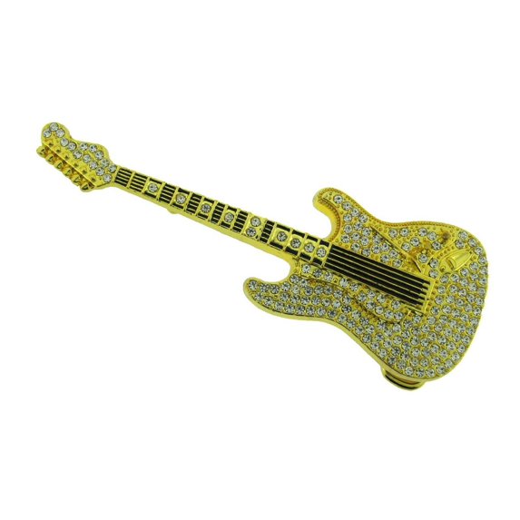 Music Gold Blinged Guitar Electric Country Belt Buckle Player Guitarist Musician