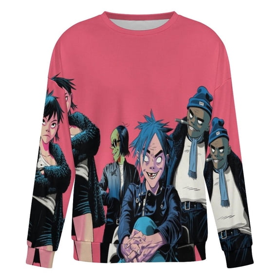Music Gorillaz Unisex Pullover Hoodie Fashion Round Neck Sweatshirts Sweater For Mens Womens