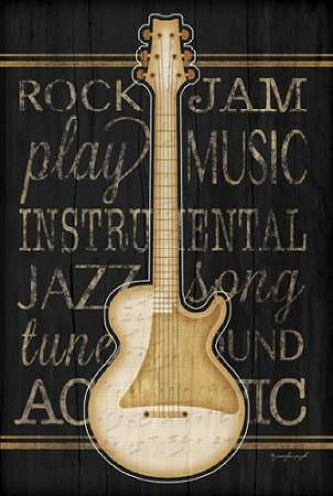 Music Guitar Canvas Art - Jennifer Pugh (12 x 18)