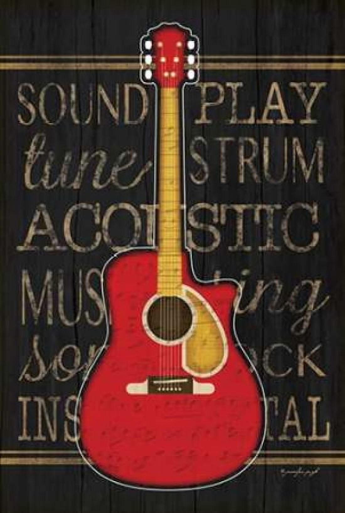 Music Guitar Canvas Art - Jennifer Pugh (12 x 18)