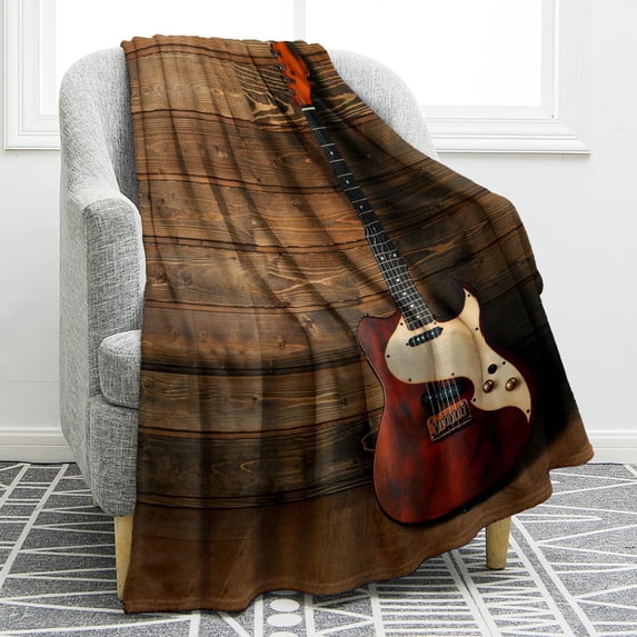 Music Guitar Gifts Blanket for Women Men, Music Guitar Gifts Throw Blankets for Adult Kids Girls Boys Guitar Players, Christmas Birthday Valentine''s Day Guitar Decor Gifts for Home Bed Couch