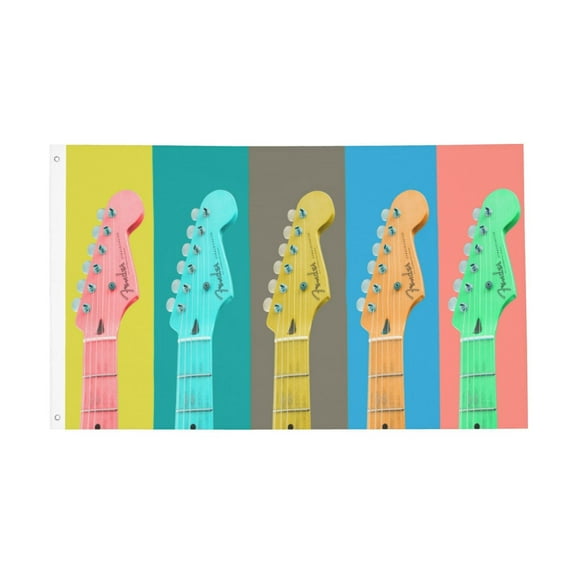 Music Guitar Memory Flag 3x5 Ft Outdoor Indoor With Grommet Garden Yard Banner Decorative Sign