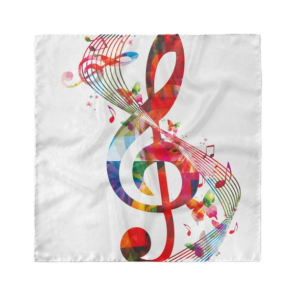 Music Head Scarf, Notes Rhythm Artwork, Head Wrap, 3 Sizes, by Ambesonne