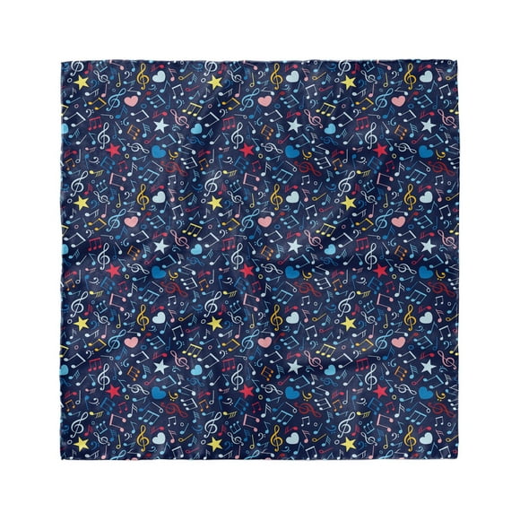 Music Head Scarf, Rhythm in My Heart Design, Head Wrap, 3 Sizes, by Ambesonne