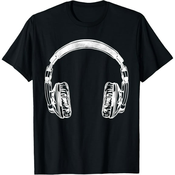Music Headphones Funny DJ Musician Gifts Gym Men Women Kids T-Shirt