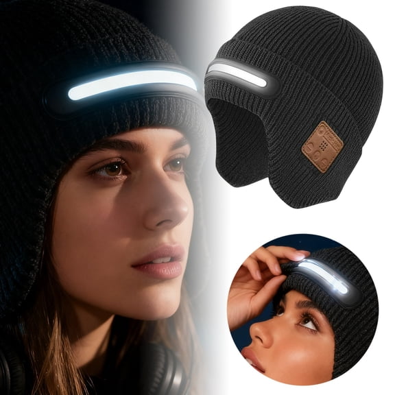 Music Headphones With Illuminated LED Light Cap The Ideal For Outdoor Enthusiasts