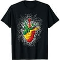 thumbnail image 1 of Music Heart Black History Month Colors Men Women Musician T-Shirt, 1 of 5