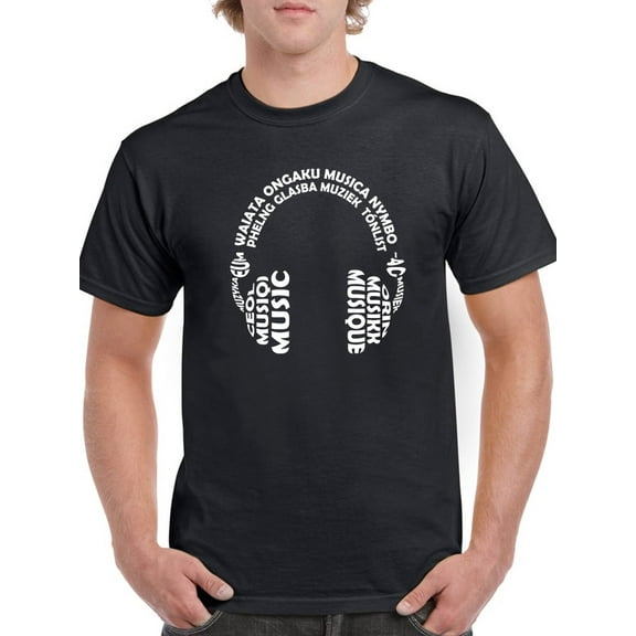 Music In Different Languages Men T-Shirt, Male Medium