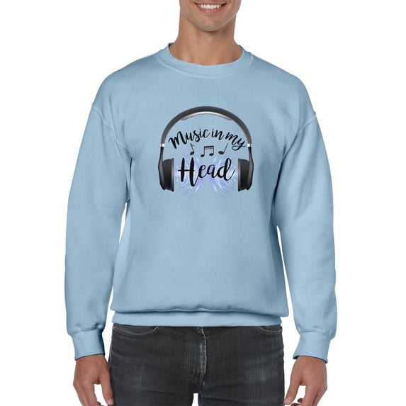 Music In My Head Sweatshirt Men -Smartprints Designs, Male Medium