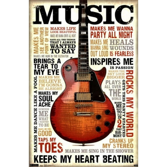 Music Inspires Me Laminated Poster Print (22 x 34)
