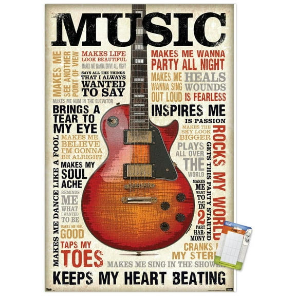 Music Inspires Me Wall Poster, 22.375" x 34"