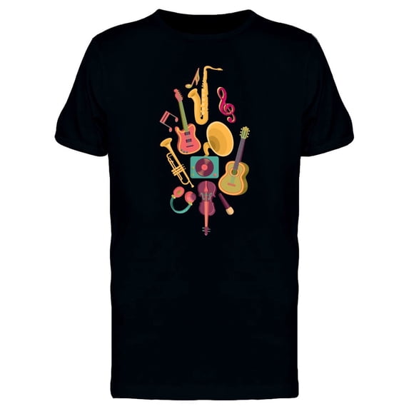 Music Instruments Doodles Tee Men's -Image by Shutterstock