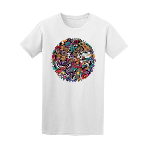 Music Instruments Guitar Doodle Tee Men's -Image by Shutterstock
