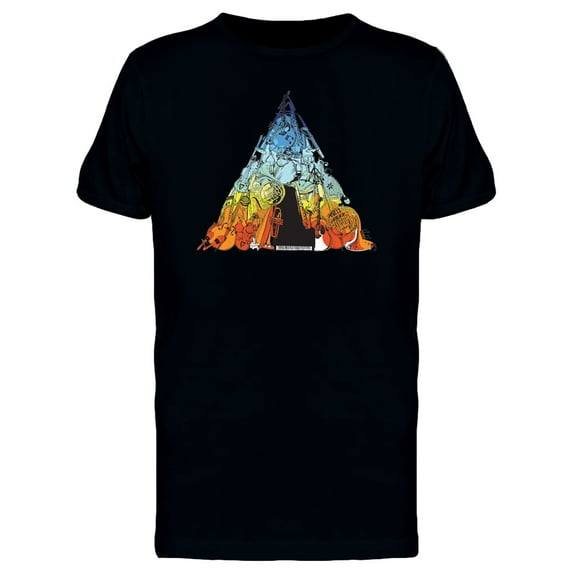 Music Instruments Triangle Art T-Shirt Men -Image by Shutterstock, Male 4X-Large