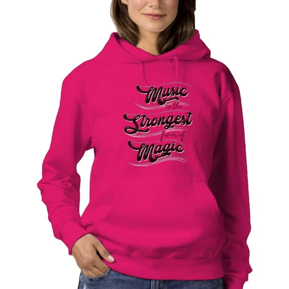 Music Is A Form Of Magic Hoodie Women -Smartprints Designs, Female 5X-Large
