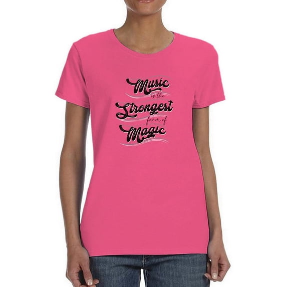 Music Is A Form Of Magic Shaped T-Shirt Women -Smartprints Designs, Female x-Large