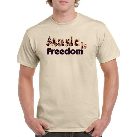 Music Is Freedom T-Shirt Men -Smartprints Designs, Male Large