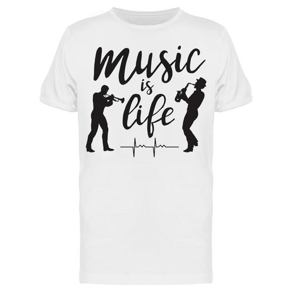 Music Is Life Jazz Players T-Shirt Men -Image by Shutterstock, Male Medium