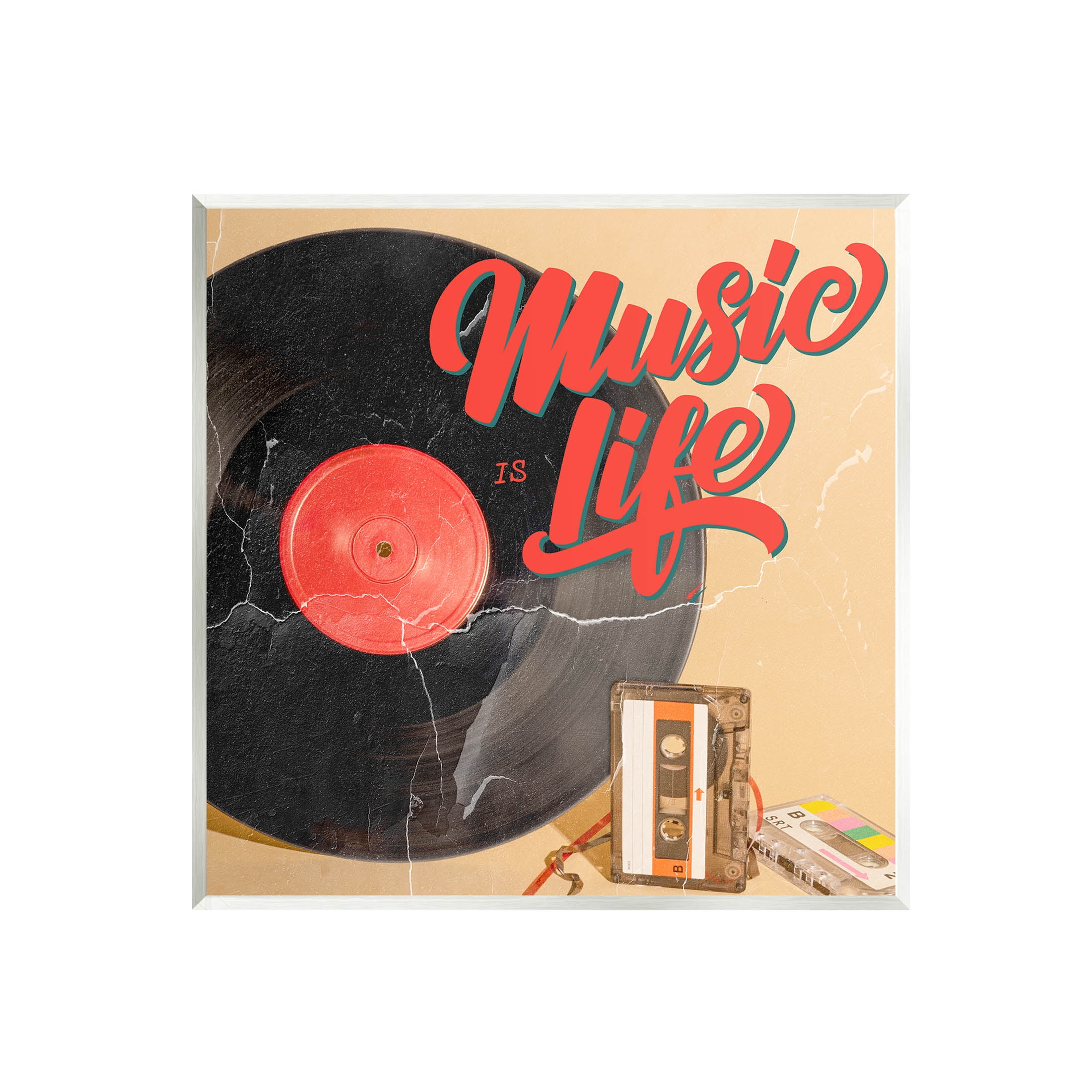 Music Is Life Vintage Cassette Inspirational Graphic Art Unframed Art Print Wall Art