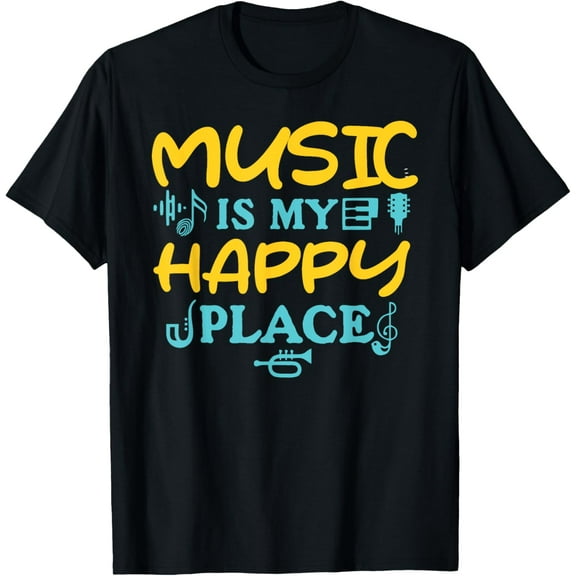 Music Is My Happy Place, Musical Instrument, Funny Musician2 T-Shirt