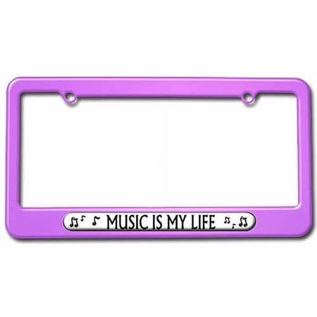 Music Is My Life, Notes License Plate Tag Frame, Multiple Colors