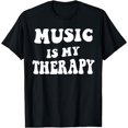 thumbnail image 1 of Music Is My Therapy Guitar Rock Music Lovers Funny Musician T-Shirt, 1 of 3