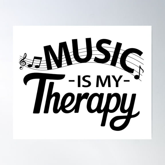 Music Is My Therapy Poster Wall Art, Modern Wall Decor, 8x12 UNFRAMED