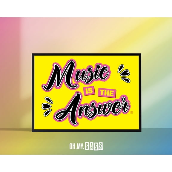 Music Is The Answer Lyric Print, Glitterbox Wall Art