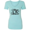 thumbnail image 1 of Music Is The Answer Womens V-Neck Tee, 1 of 1
