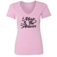 thumbnail image 1 of Music Is The Answer Womens V-Neck Tee, 1 of 1