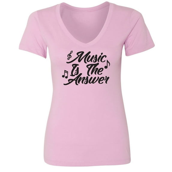 Music Is The Answer Womens V-Neck Tee