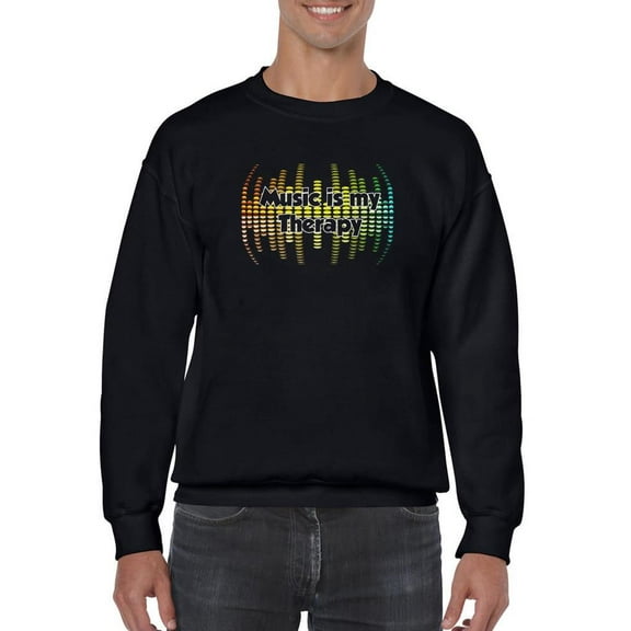Music Is Therapy Quote Sweatshirt Men -Smartprints Designs, Male x-Large