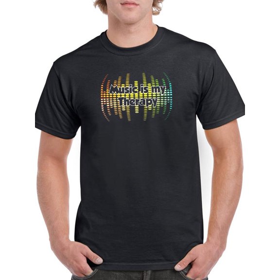 Music Is Therapy Quote T-Shirt Men -Smartprints Designs, Male x-Large