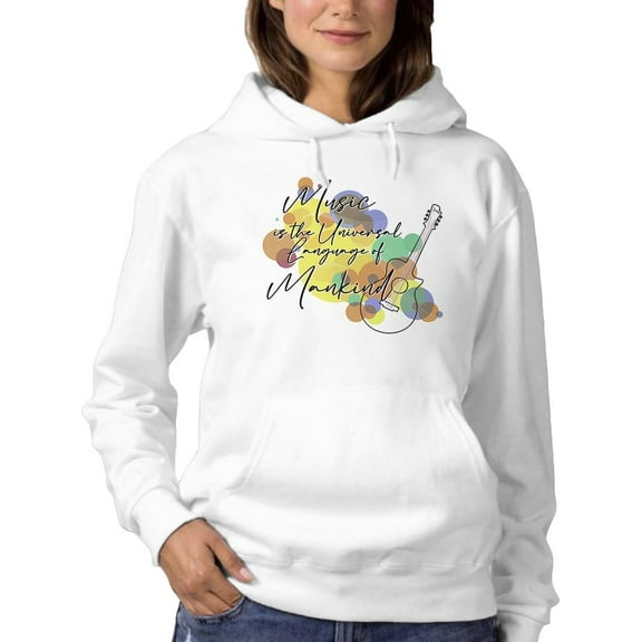 Music Is Universal Quote Hoodie Women -Smartprints Designs, Female Small