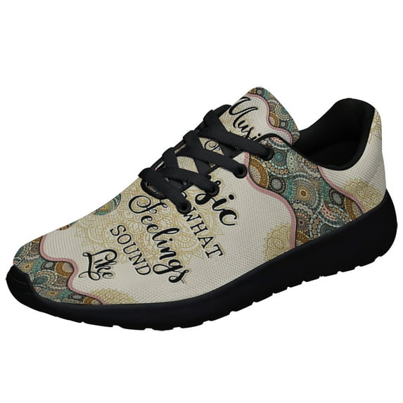 Music Is What Feelings Sound Like Shoes Sneakers for Women Men Black Size 9