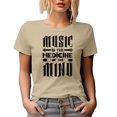 thumbnail image 1 of Music Is the Medicine of the Mind, Musician, Singer, Singer-Songwriter or Artist, Tan T-Shirt, Small, 1 of 5