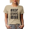 thumbnail image 1 of Music Is the Medicine of the Mind, Musician, Singer, Singer-Songwriter or Artist, Tan T-Shirt, XL, 1 of 5