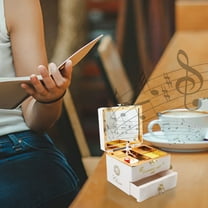 Music Jewelry Box Kids Music Box With Drawer Birthday Christmas Valentine'S Day Daughter Girlfriend White